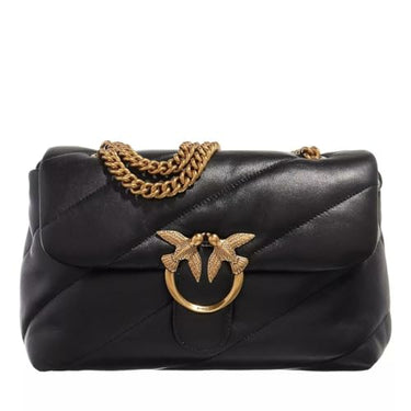 Pinko Damen Love Classic Puff CL Sheep NAP Handtasche, Z14Q_Bianco SETA-Antique Gold im Sale